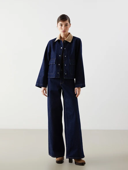 LCW Jeans İndigo Wideleg Kadın Jean Pantolon ürün görseli 1