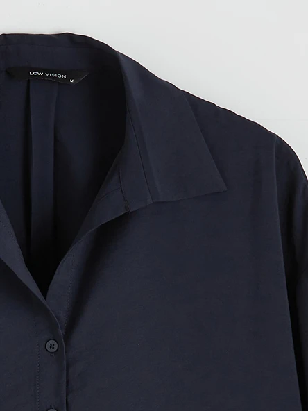 LCW Vision Lacivert Oversize Kadın Gömlek - Resim 7