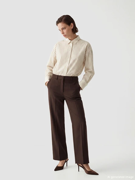 LCW Vision Kahverengi Regular Fit Kadın Pantolon ürün görseli 1