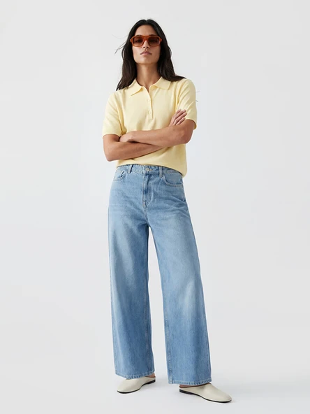 LCW Jeans İndigo Wideleg Kadın Jean Pantolon ürün görseli 1