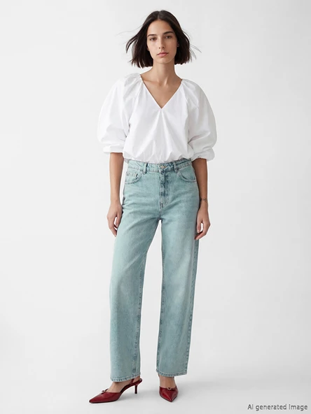 LCW Jeans İndigo Straight Fit Kadın Jean Pantolon ürün görseli 1