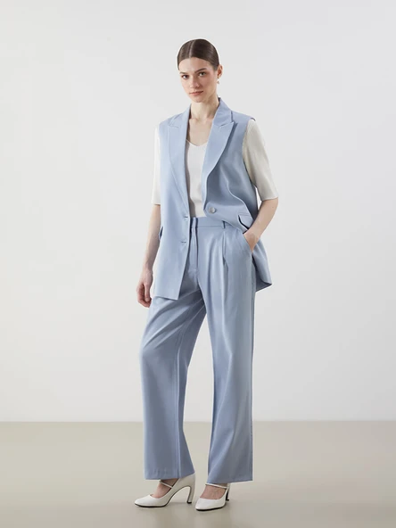 LCW Modest Mavi Loose Fit Geniş Paça Kadın Pantolon ürün görseli 1