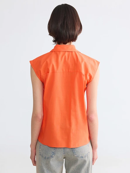 LCW EVERYDAY Turuncu Regular Fit Kadın Gömlek - Resim 6
