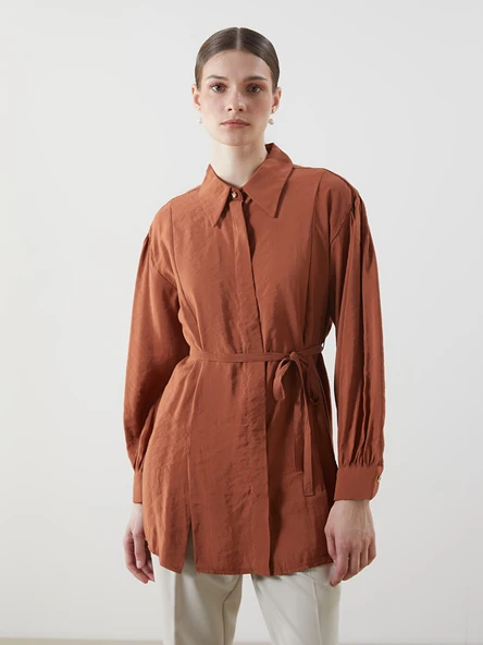 LCW Modest Pembe Loose Fit Kadın Gömlek Tunik ürün görseli 1