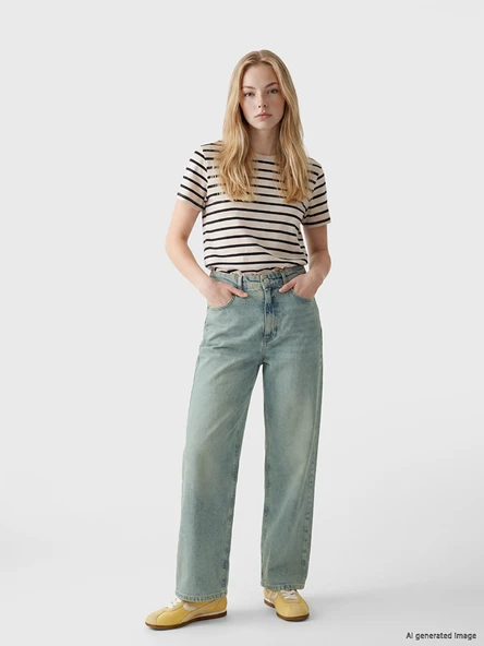 LCW Jeans İndigo Relaxed Fit Kadın Jean Pantolon ürün görseli 1