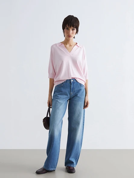 LCW Jeans İndigo Balloon Fit Kadın Jean Pantolon ürün görseli 1