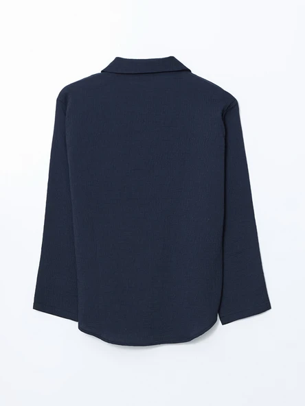 LCW Vision Lacivert Regular Fit Kadın Gömlek - Resim 6
