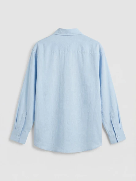 LCW Modest Mavi Oversize Kadın Gömlek Tunik - Resim 6
