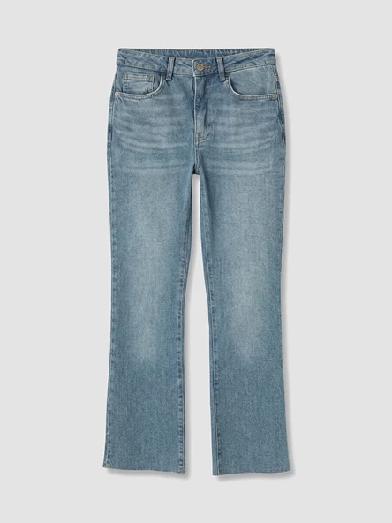 LCW Jeans İndigo Crop Flare Kadın Jean Pantolon ürün görseli 1