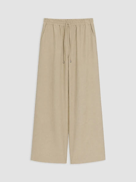 LCW Modest Yeşil Beli Lastikli Geniş Paça Kadın Pantolon ürün görseli 1
