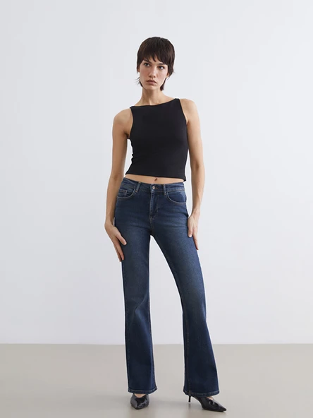LCW Jeans İndigo Flare Kadın Jean Pantolon ürün görseli 1