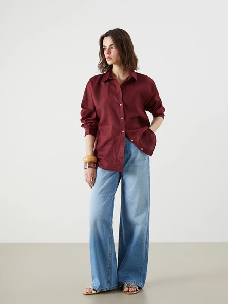 LCW Jeans İndigo Wideleg Kadın Jean Pantolon ürün görseli 1