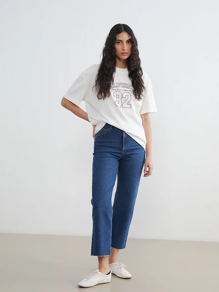 LCW Modest İndigo Straight Fit Kadın Jean Pantolon ürün görseli 1