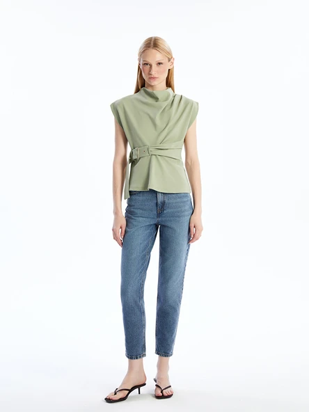 LCW Jeans İndigo Mom Fit Kadın Jean Pantolon ürün görseli 1