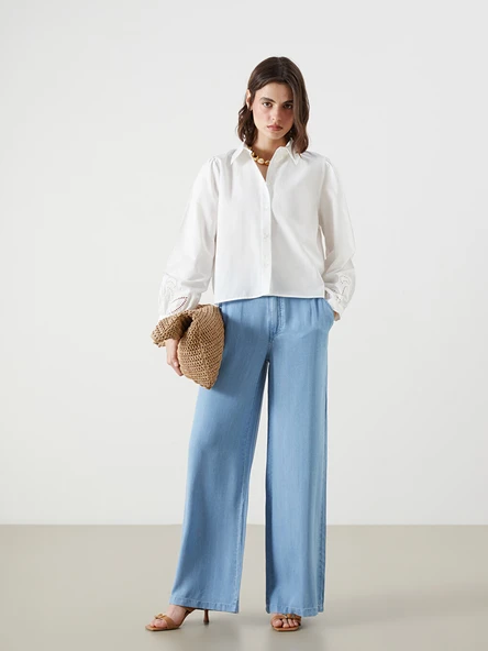 LCW Jeans İndigo Wideleg Kadın Jean Pantolon ürün görseli 1