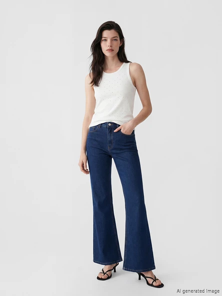 LCW Comfort İndigo Flare Kadın Jean Pantolon ürün görseli 1