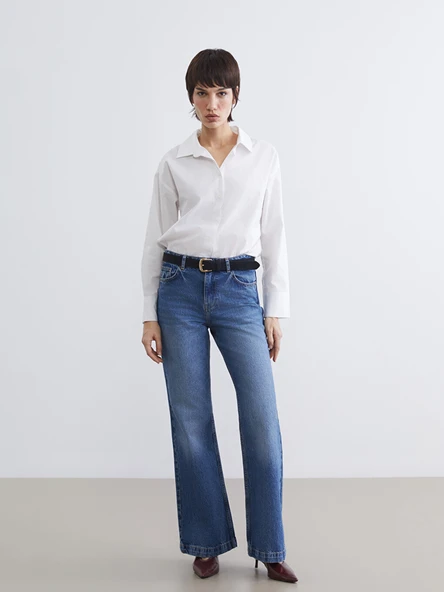 LCW Jeans İndigo Flare Kadın Jean Pantolon ürün görseli 1