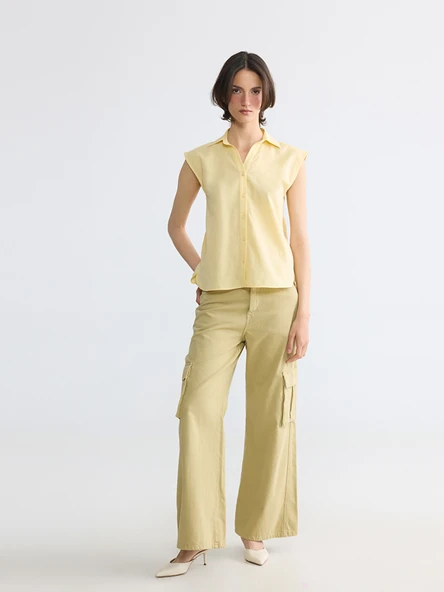 LCW EVERYDAY Bej Regular Fit Kadın Gömlek - Resim 2