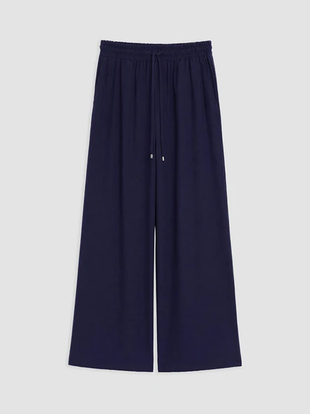LCW Modest Lacivert Beli Lastikli Geniş Paça Kadın Pantolon ürün görseli 1