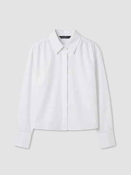 LCW Modest Beyaz Regular Fit Kadın Gömlek - Resim 5