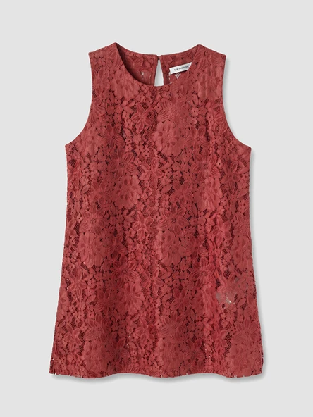 LCW EVERYDAY Bordo Bisiklet Yaka Dantelli Bluz ürün görseli 1