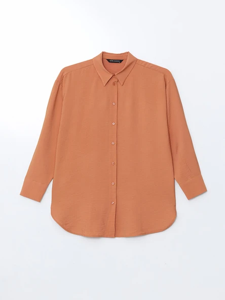 LCW Modest Turuncu Oversize Kadın Gömlek Tunik - Resim 5
