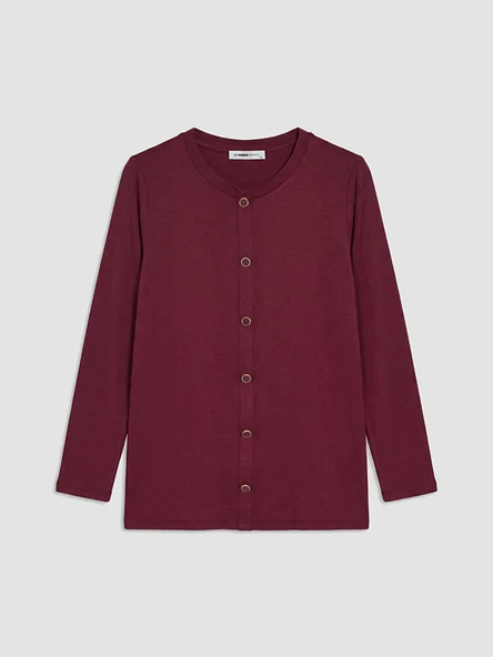 LCW Grace Bordo Bisiklet Yaka Bluz - Resim 5