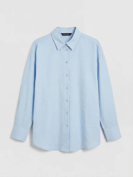 LCW Modest Mavi Oversize Kadın Gömlek Tunik - Resim 5