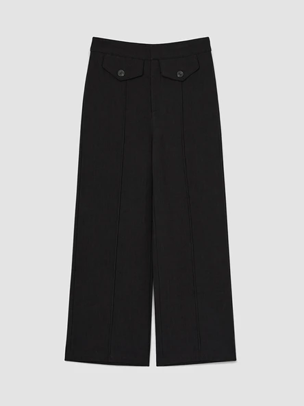 LCW Vision Siyah Regular Fit Geniş Paça Kadın Pantolon ürün görseli 1