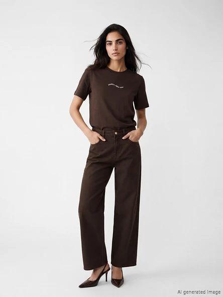 LCW Jeans Kahverengi Boyfriend Kadın Jean Pantolon ürün görseli 1