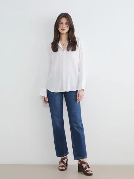 LCW Jeans İndigo Straight Fit Kadın Jean Pantolon ürün görseli 1