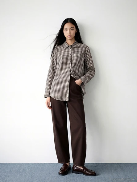 LCW Modest Kahverengi Barrel Fit Kadın Jean Pantolon ürün görseli 1