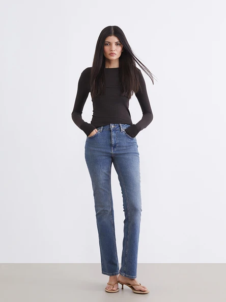 LCW Jeans İndigo Flare Kadın Jean Pantolon ürün görseli 1