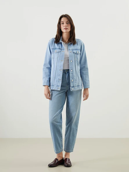LCW Jeans İndigo Balloon Fit Kadın Jean Pantolon ürün görseli 1