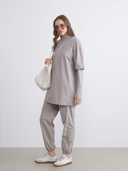 LCW Modest Kahverengi Beli Lastikli Kadın Jogger Pantolon ürün görseli 1