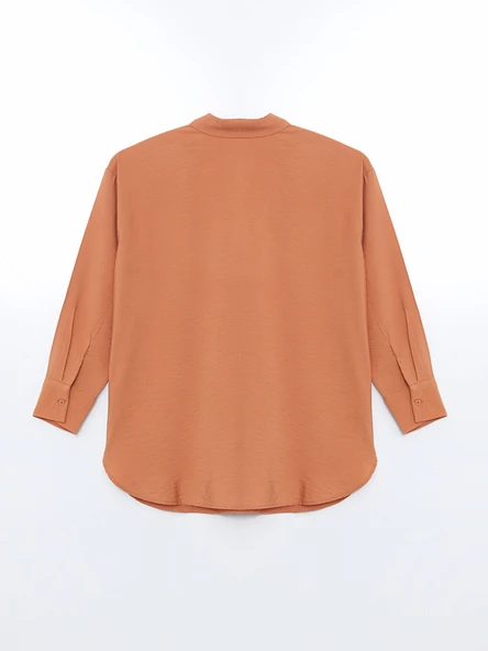 LCW Modest Turuncu Oversize Kadın Gömlek Tunik - Resim 6