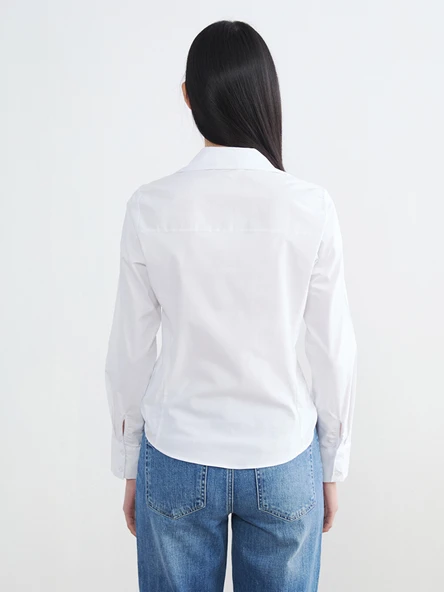 LCW Vision Beyaz Regular Fit Kadın Gömlek - Resim 4