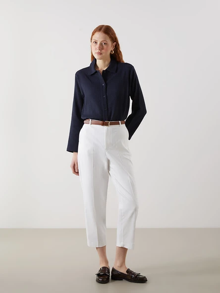 LCW Vision Lacivert Regular Fit Kadın Gömlek - Resim 2