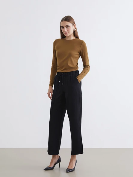 LCW EVERYDAY Siyah Beli Lastikli Kadın Pantolon ürün görseli 1