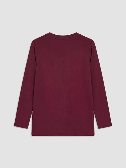 LCW Grace Bordo Bisiklet Yaka Bluz - Resim 7