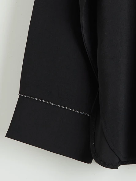 LCW Grace Siyah Regular Fit Kadın Gömlek - Resim 7
