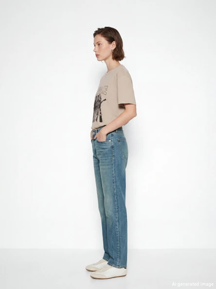 LCW Jeans İndigo Straight Fit Kadın Jean Pantolon ürün görseli 1