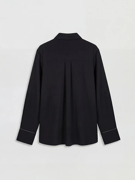 LCW Grace Siyah Regular Fit Kadın Gömlek - Resim 6