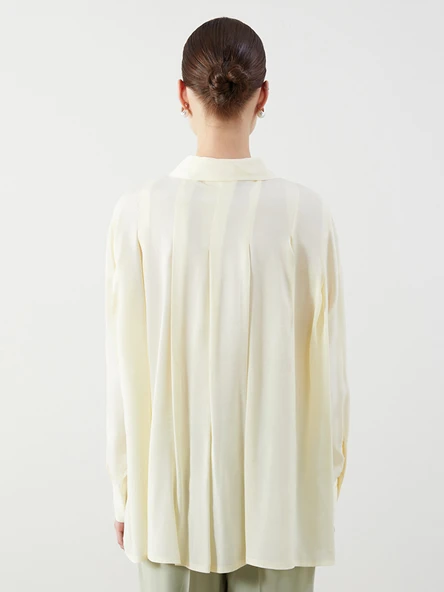 LCW Modest Sarı Oversize Kadın Gömlek Tunik - Resim 4