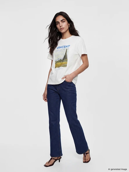 LCW Jeans İndigo Yüksek Bel Flare Kadın Jean Pantolon ürün görseli 1