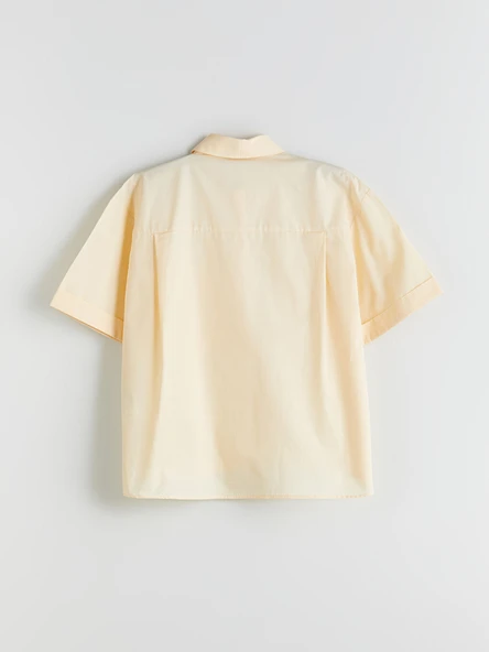 LCW Vision Sarı Oversize Poplin Kadın Gömlek - Resim 6