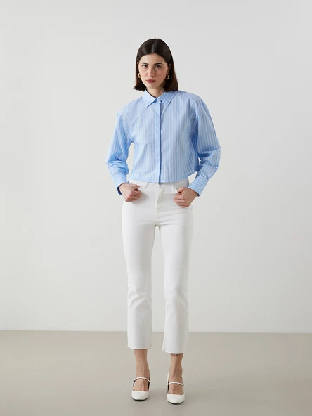 LCW Jeans Beyaz Mars Flare Kadın Jean Pantolon ürün görseli 1