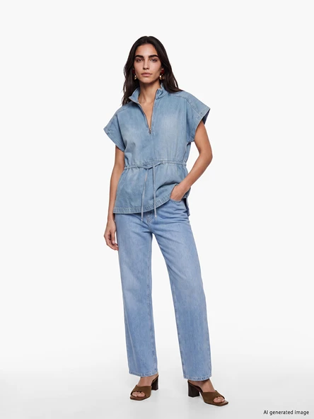 LCW Vision İndigo Wideleg Kadın Jean Pantolon ürün görseli 1