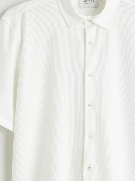 LCW Vision Beyaz Regular Fit Erkek Basic Gömlek - Resim 6