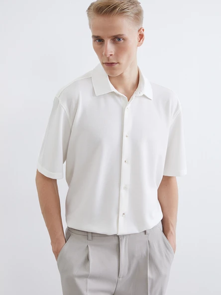LCW Vision Beyaz Regular Fit Erkek Basic Gömlek ürün görseli 1